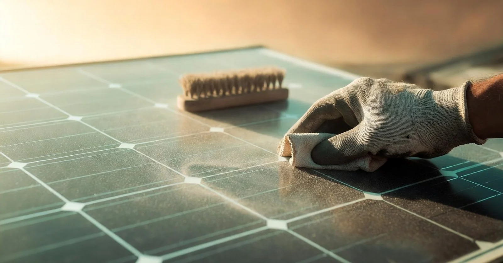 Cleaning dust off the surface of a solar panel